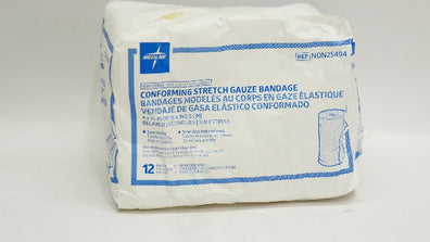 Medline NON25494 Conforming Stretch Gauze Bandage 4 x 75inch - Pack of 12